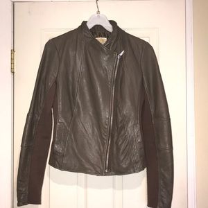 Michael Kors leather moto jacket